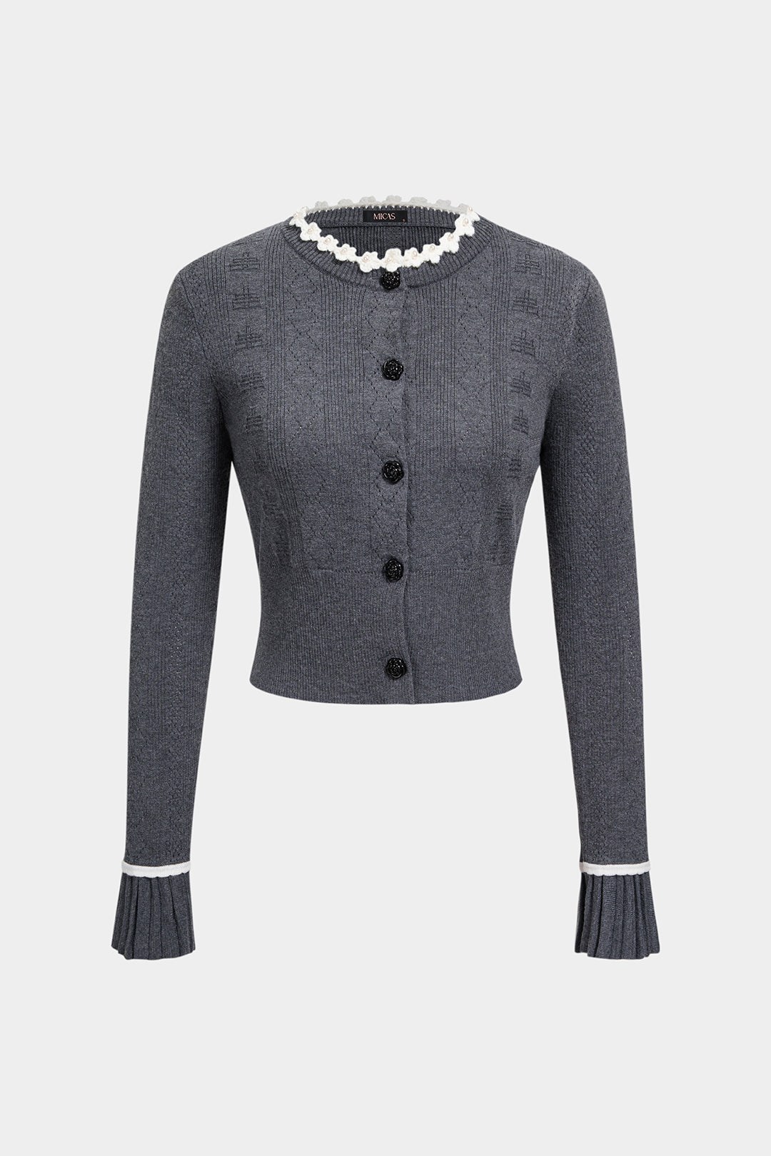 Rosa - Gebreid vest met knoopjes