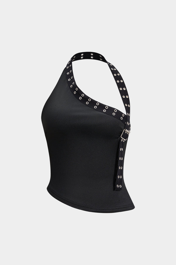 Asymmetrische tanktop met halternek
