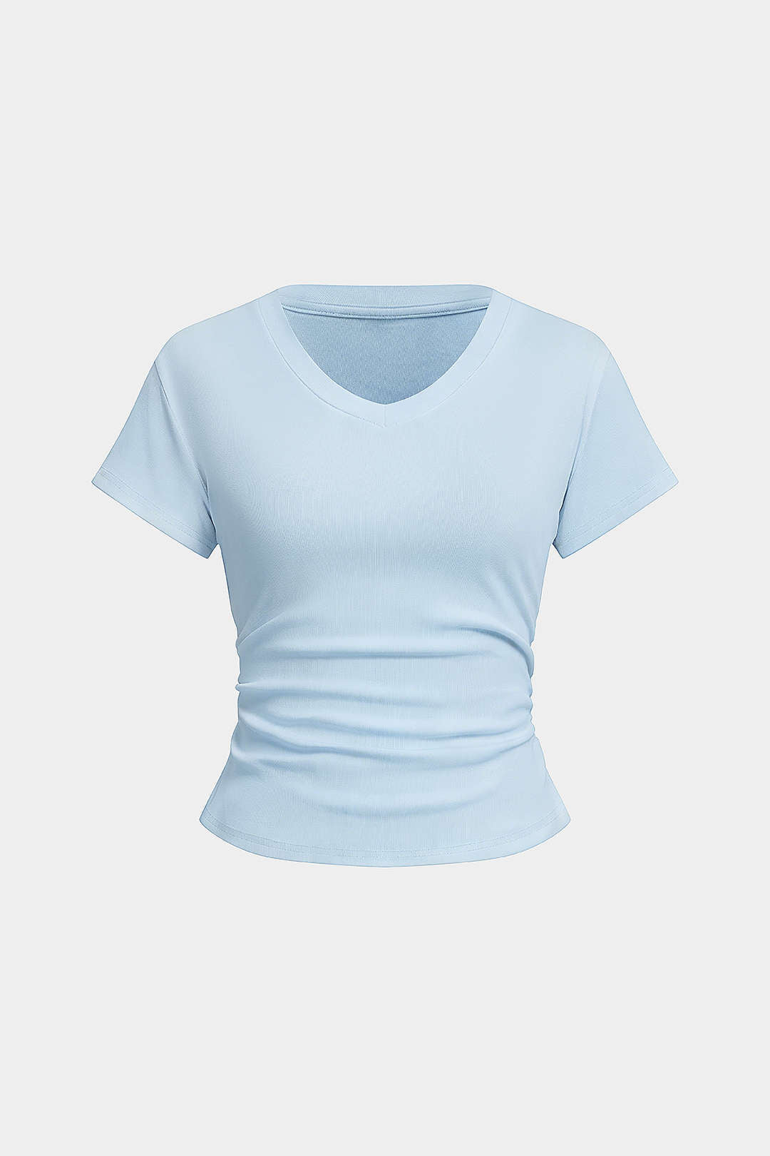 T-shirt met V-hals en korte mouwen