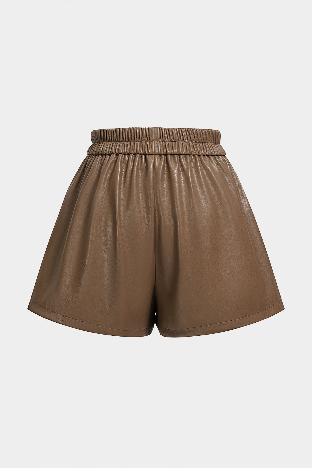Leren-look short met zakken