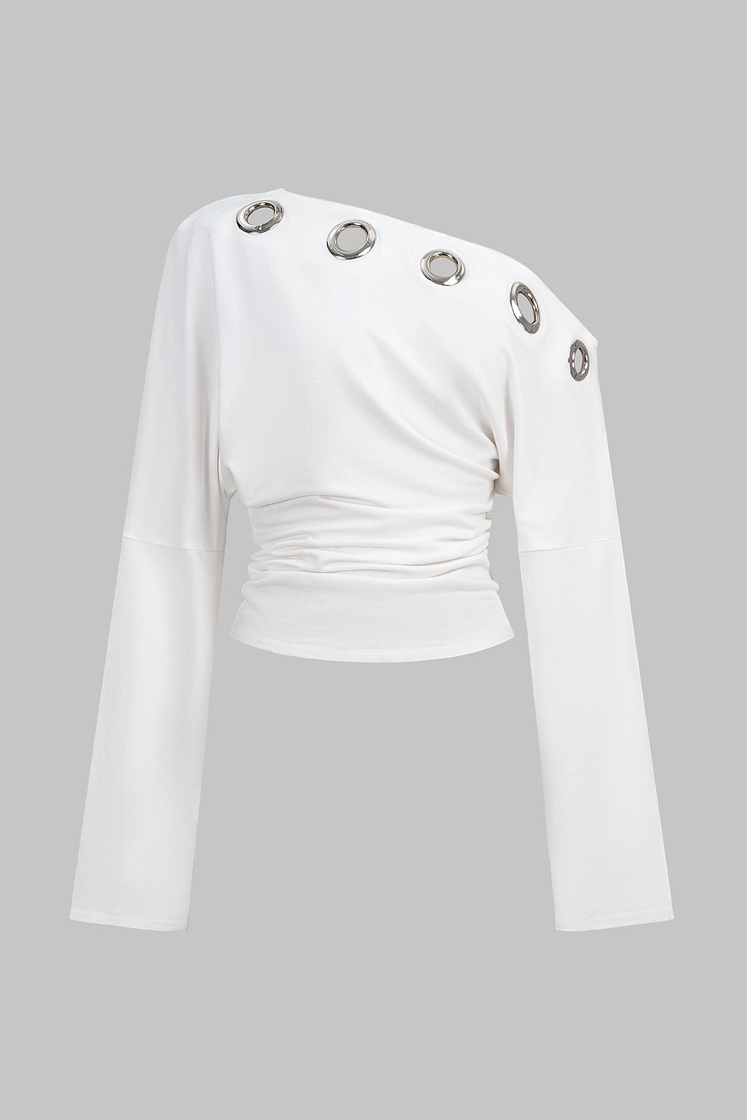 Metallic asymmetrische top met lange mouwen