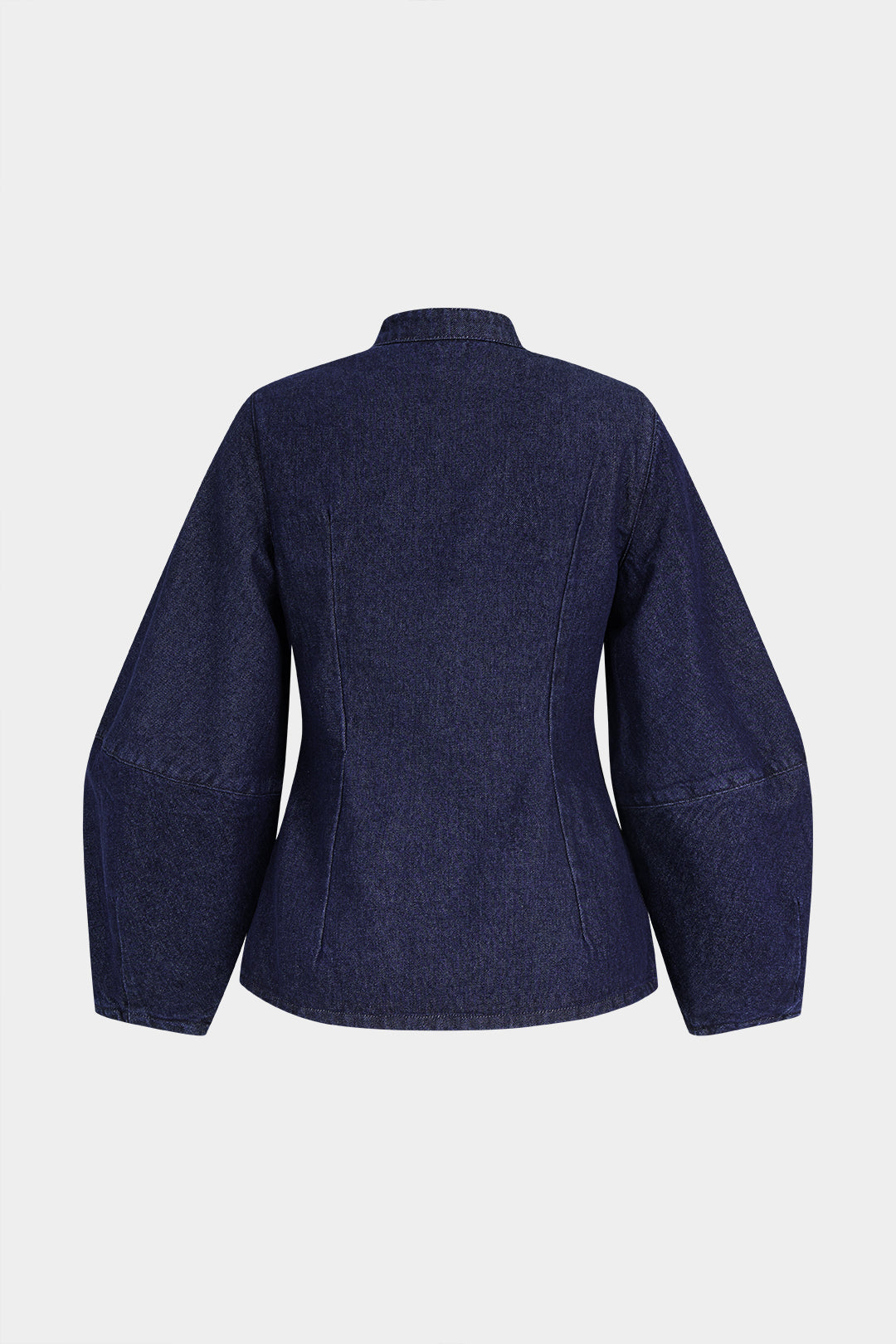 Denim blouse met brandenburgsluiting en lange mouwen