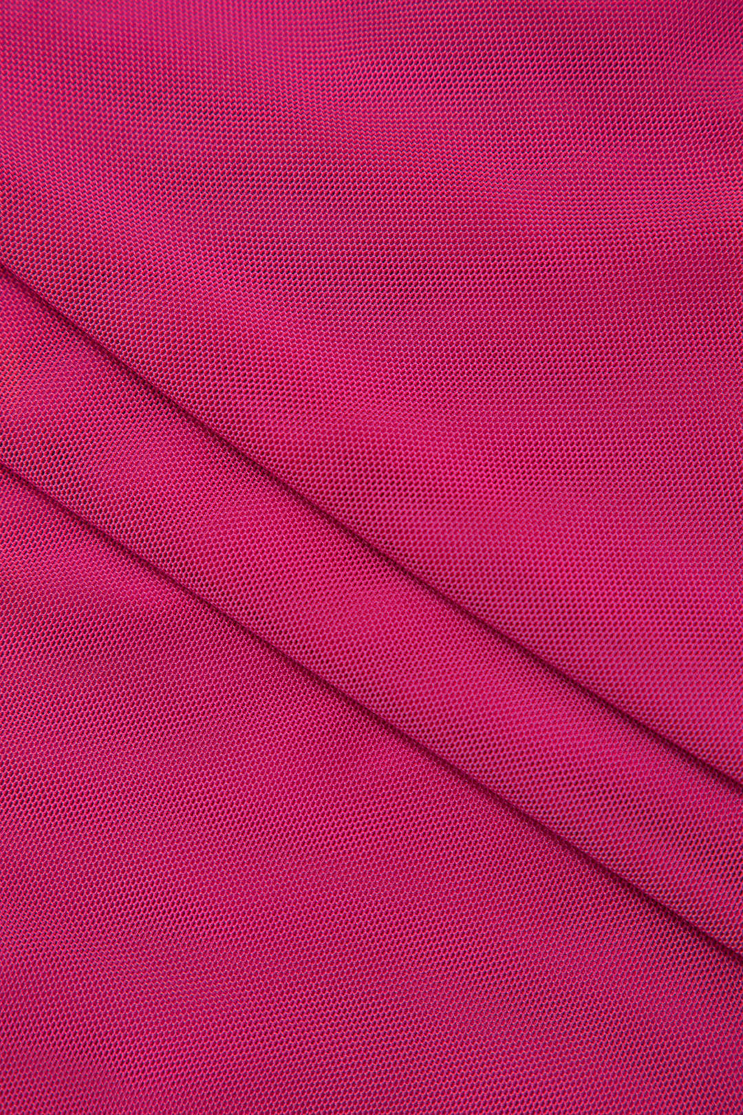 Transparante mesh minijurk met volants en open rug