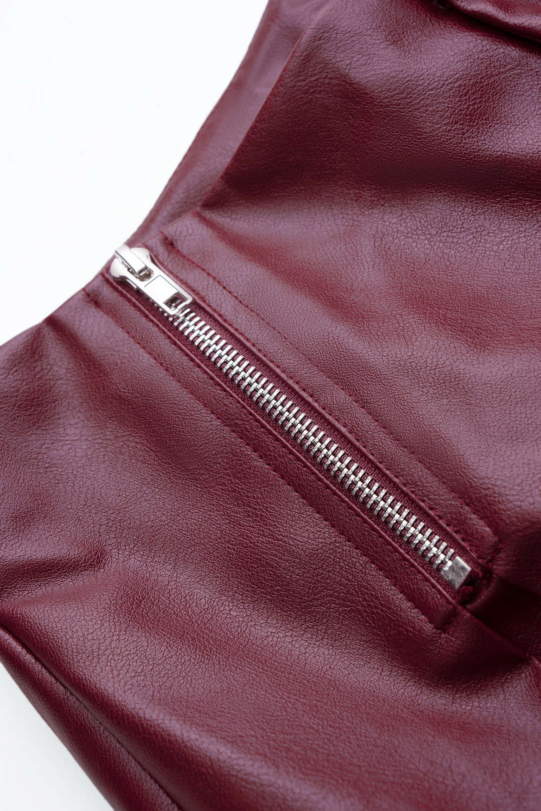 Leren-look broek met rits