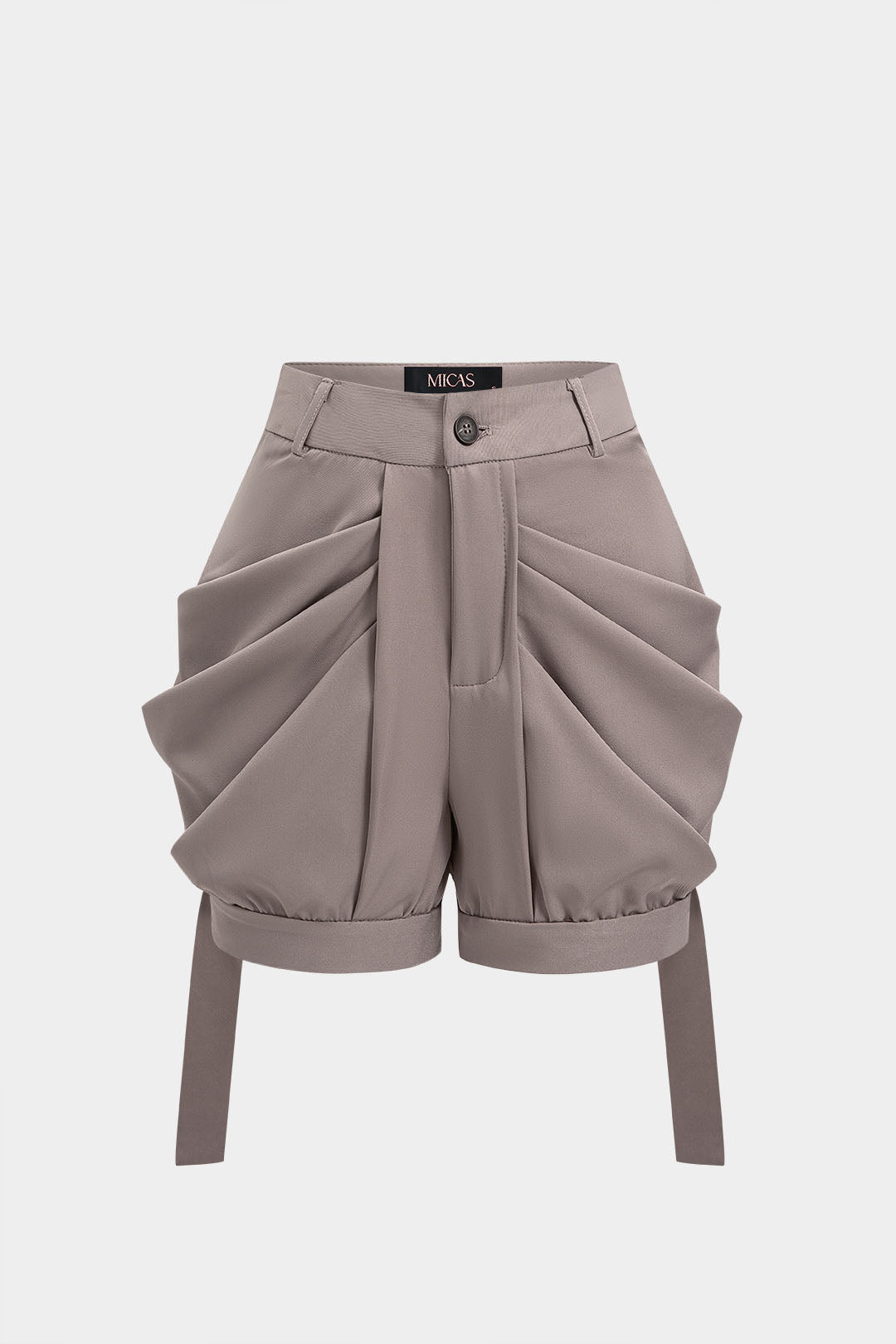 Short met ruches en knoopjes