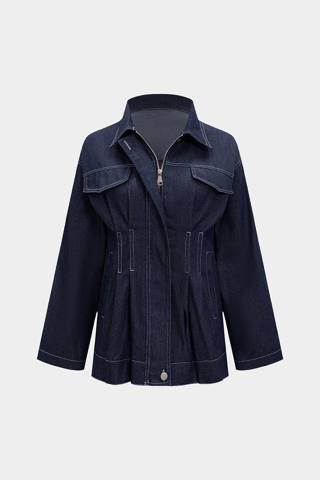 Denim geplooide item