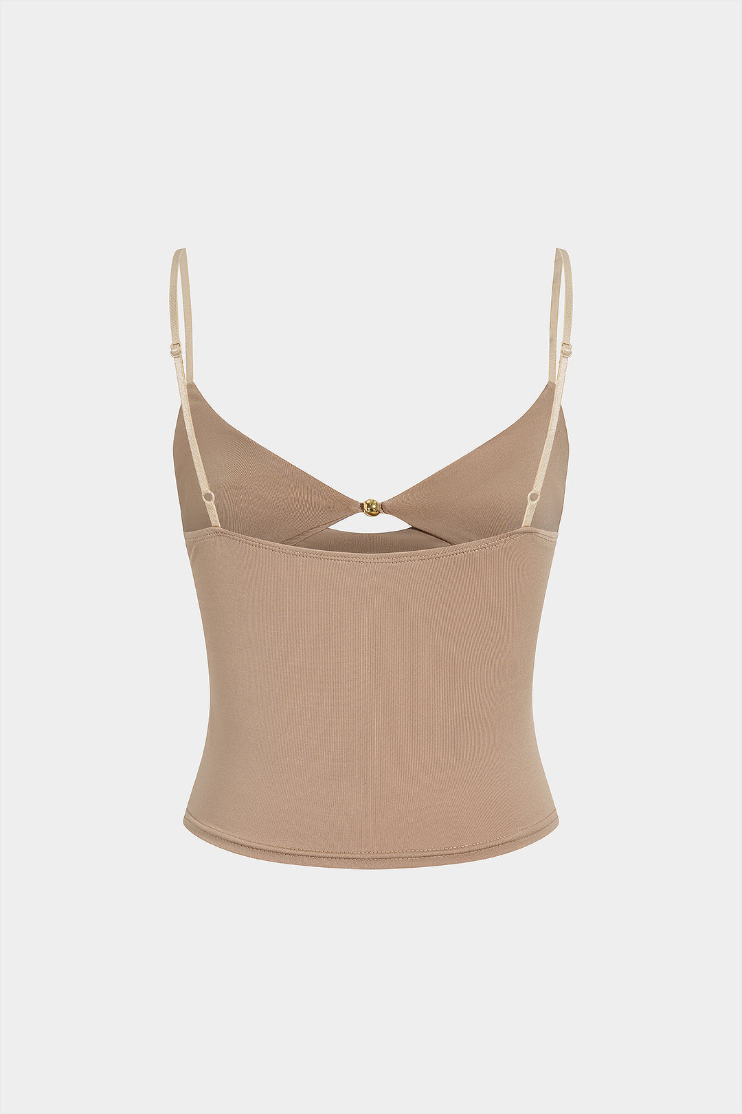 Metallic top met V-hals, ruches en uitsnijding