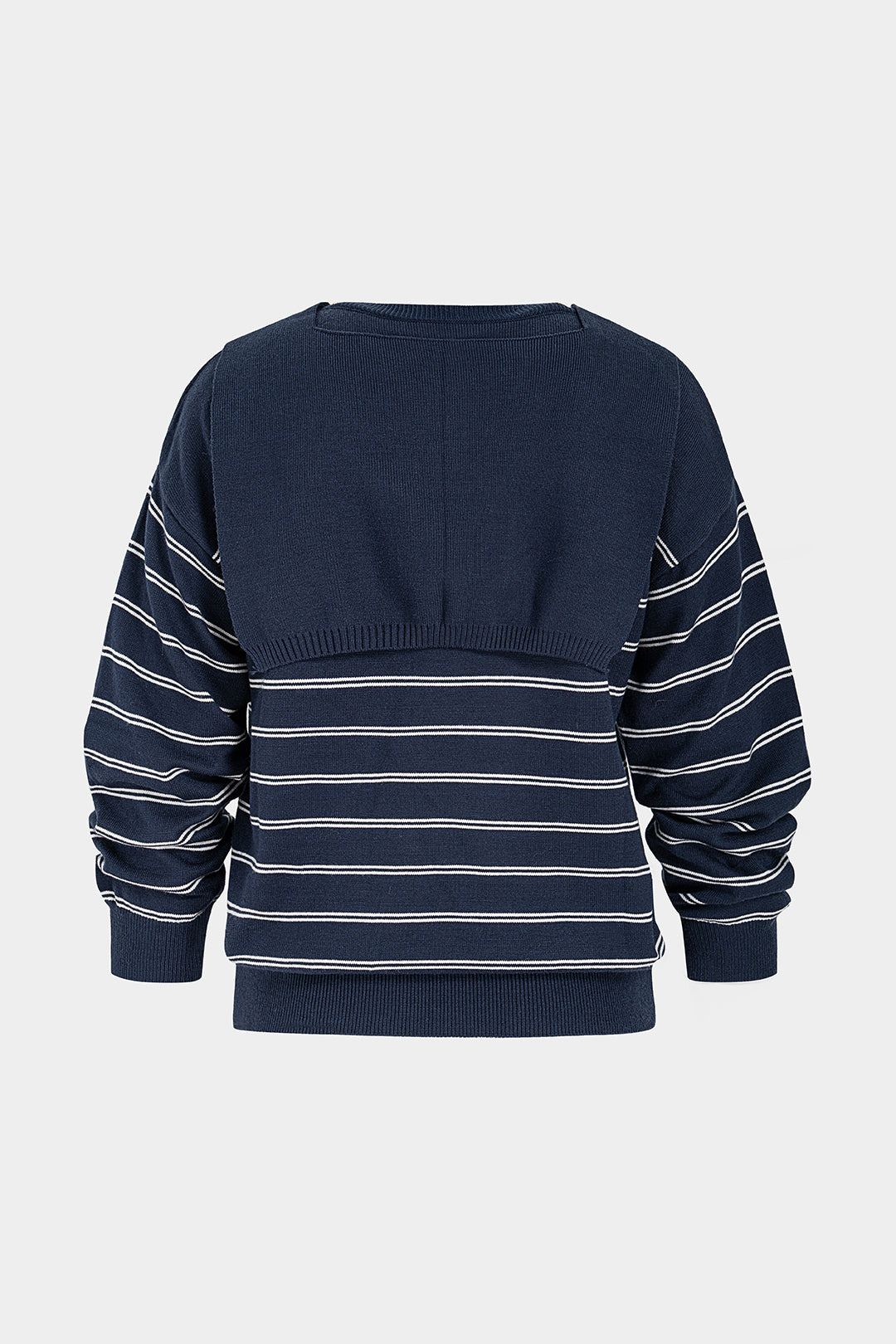 Gebreide top met ronde hals, strik en lange mouwen