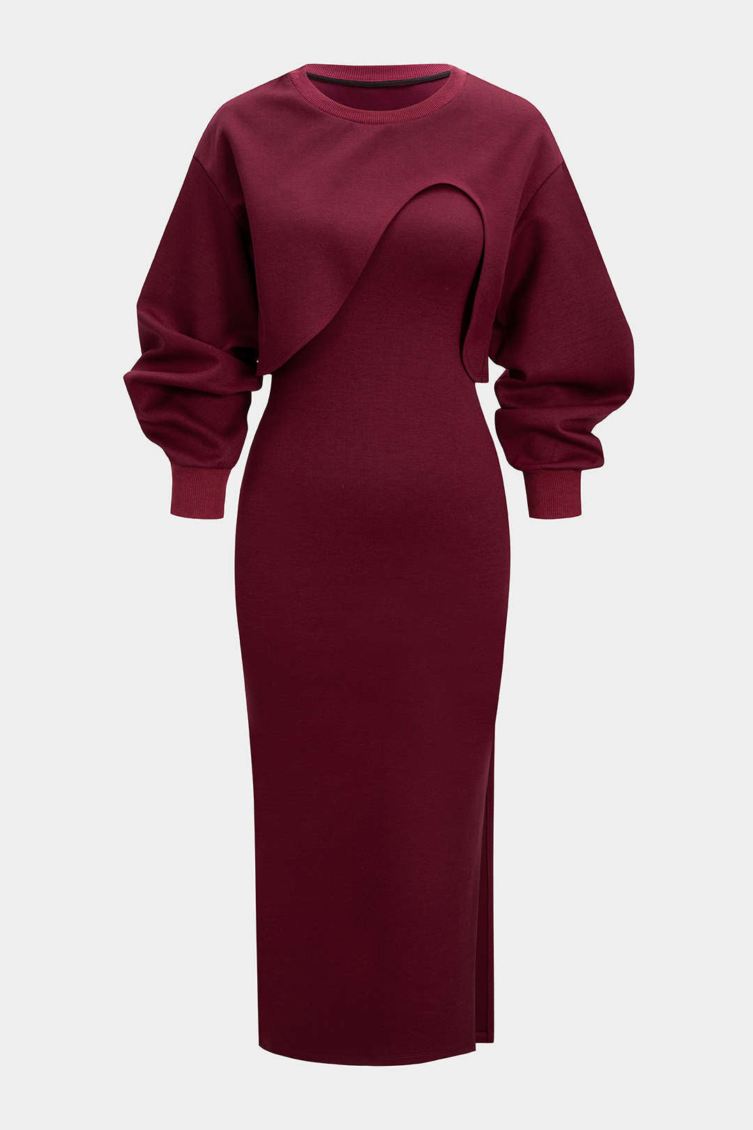 Asymmetrische mouwloze jurk met lange mouwen