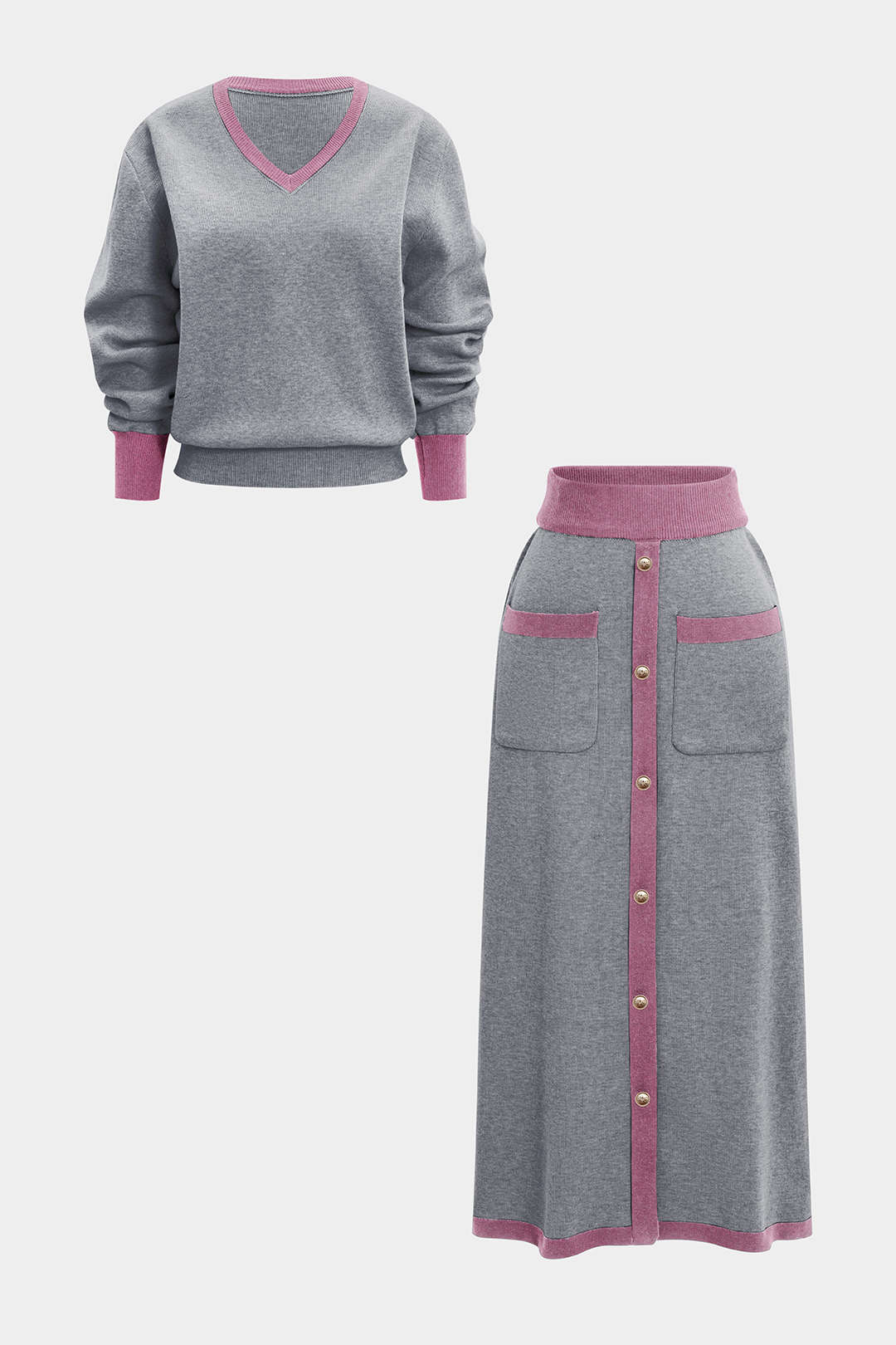 Alma - Gebreide set met top en rok