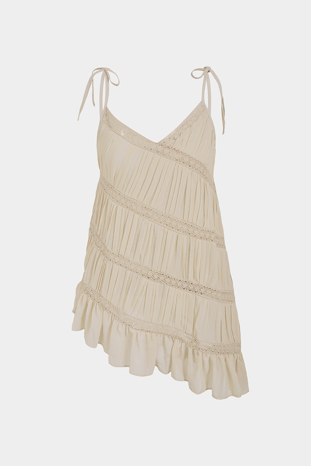 Chiffon asymmetrische top met V-hals en strik