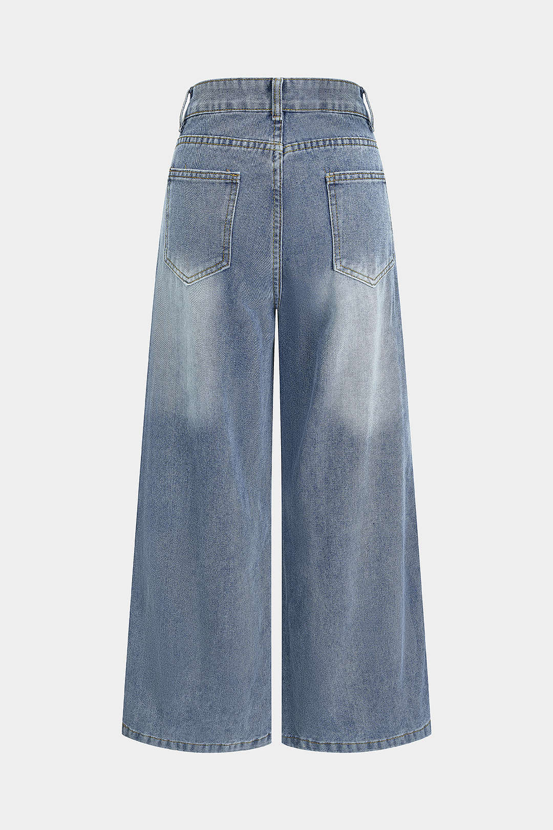 Jeans met knoopjes, rits en zakken