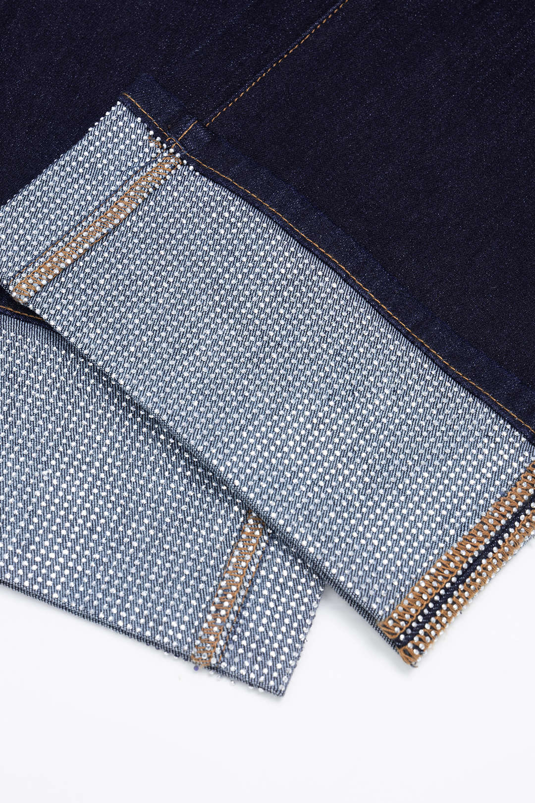 Jeans met strass en rits