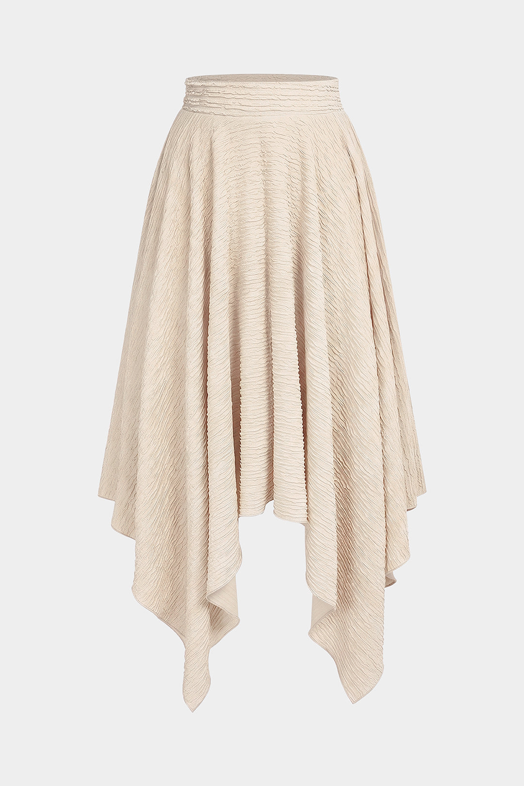 Gestructureerde asymmetrische rok met hoge taille