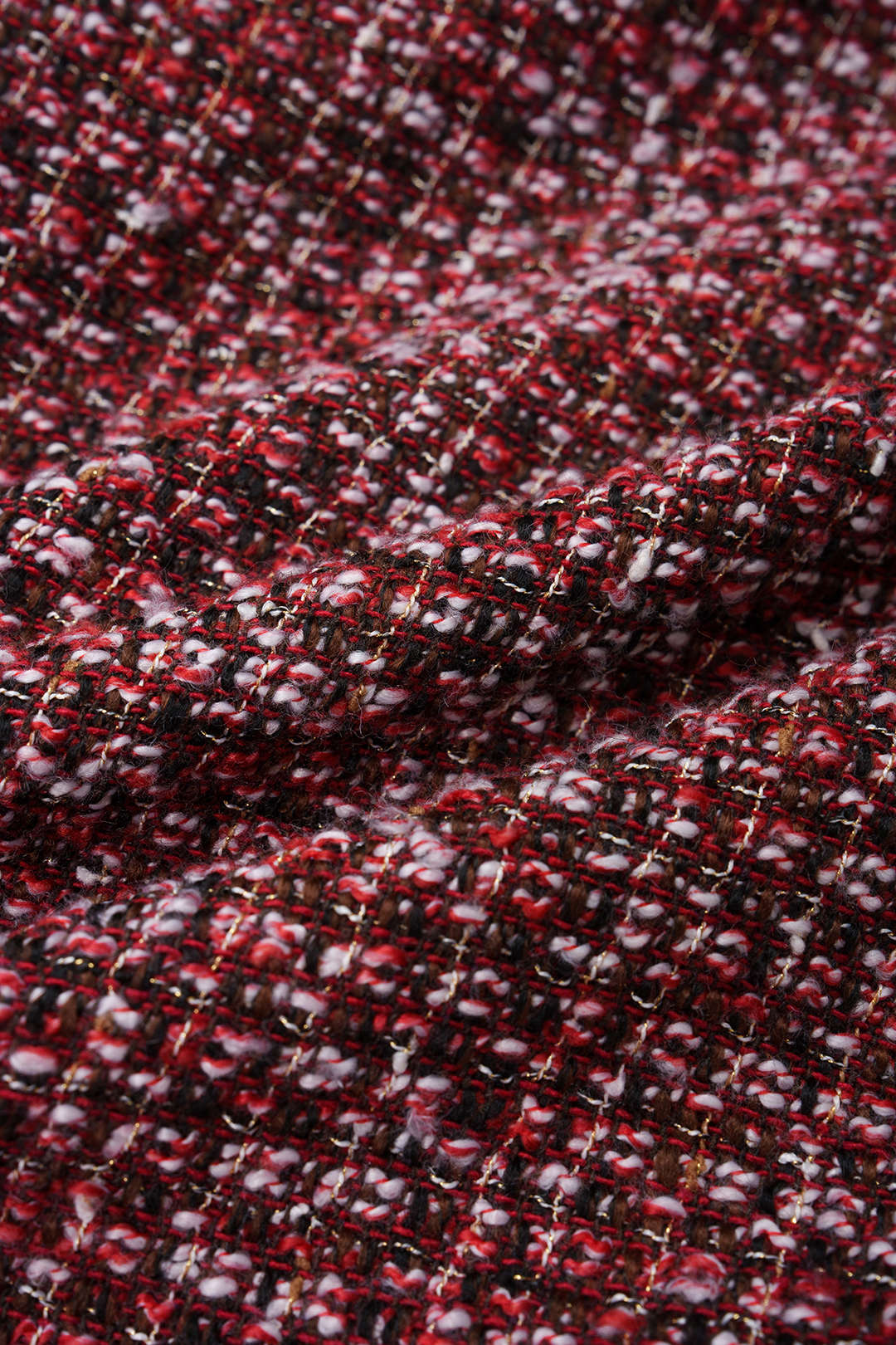 Tweed broek met hoge taille en wijde pijpen