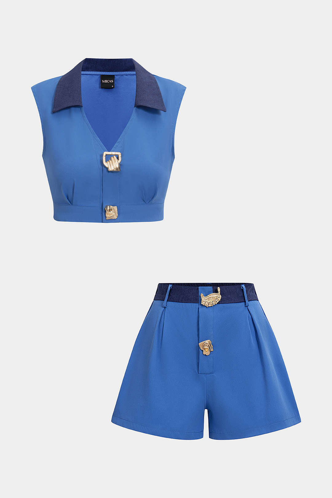 Patchwork set met tanktop en short