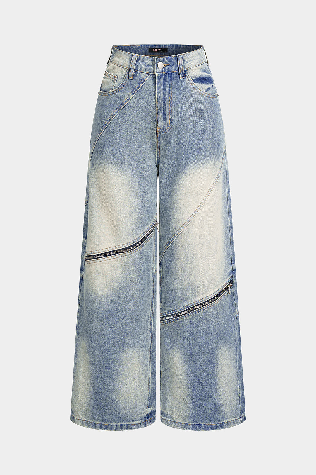 Asymmetrische jeans met rits