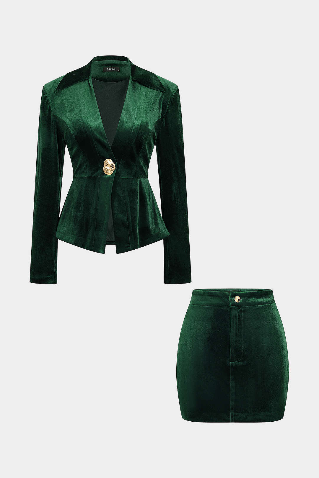 Demi - Metallic set met top en rok