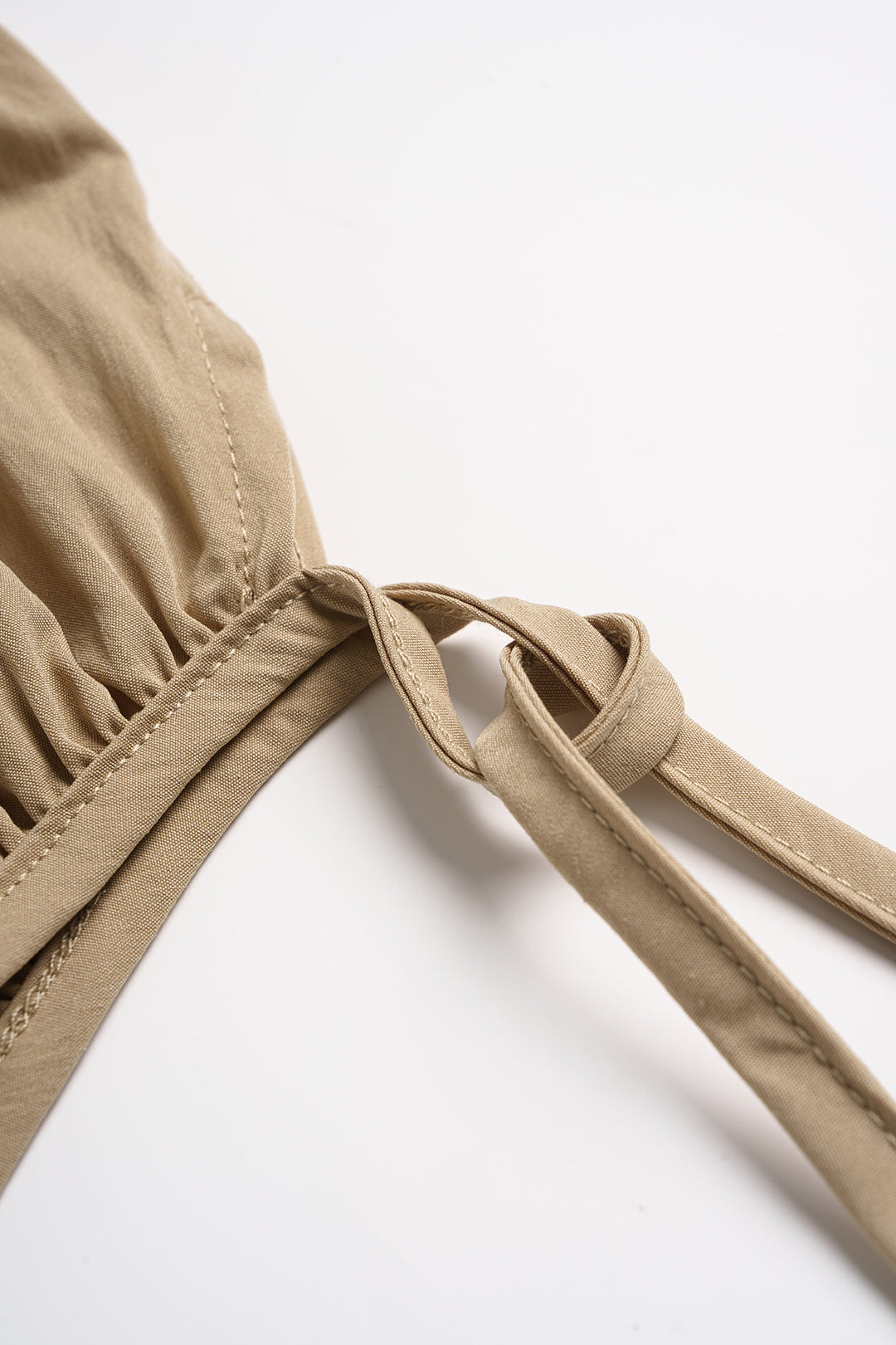 Tanktop met ronde hals, trekkoord en ruches