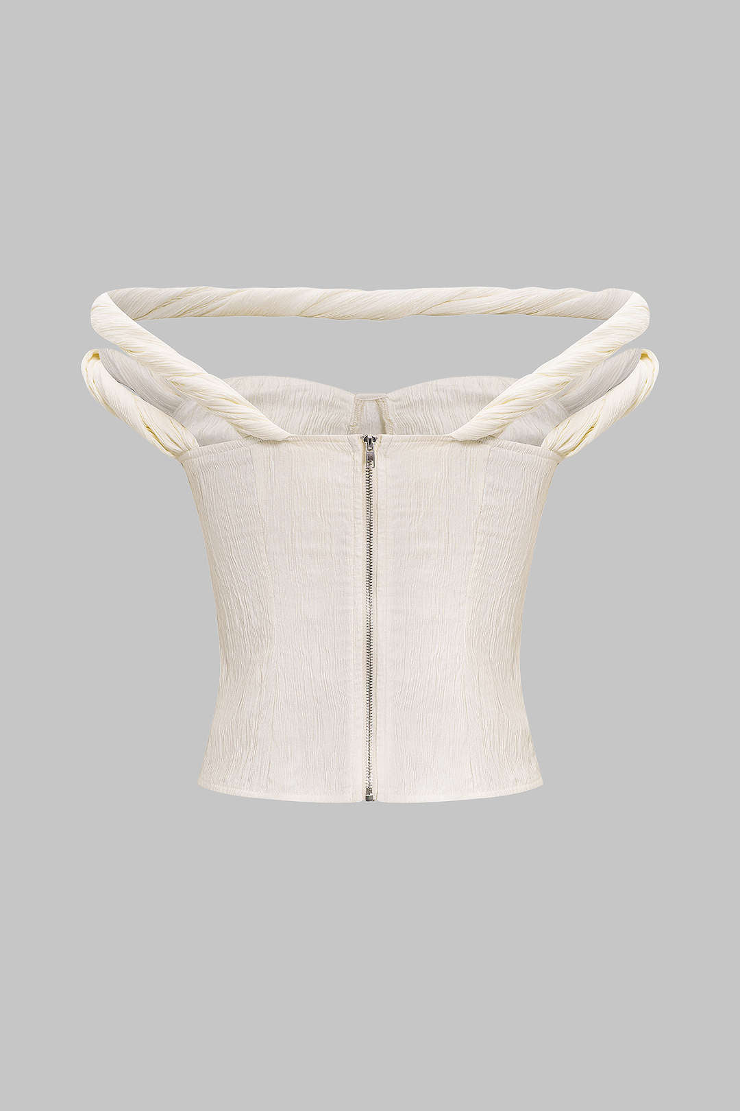 Tanktop met gedraaid detail, knoopdetail en rits