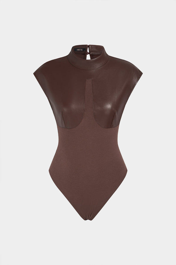 Loïs - Leren-look patchwork body