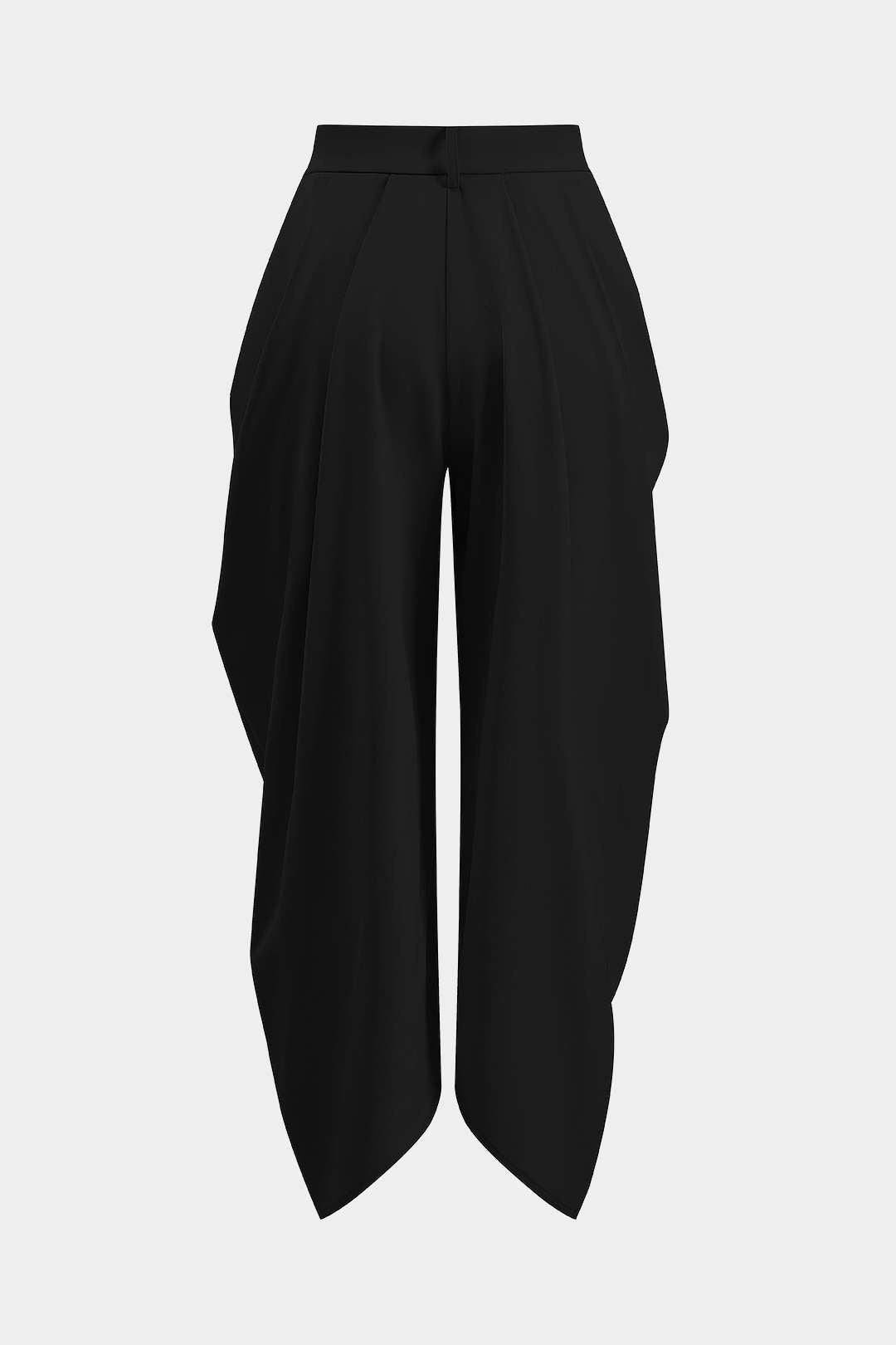 Effen pantalon met ruches