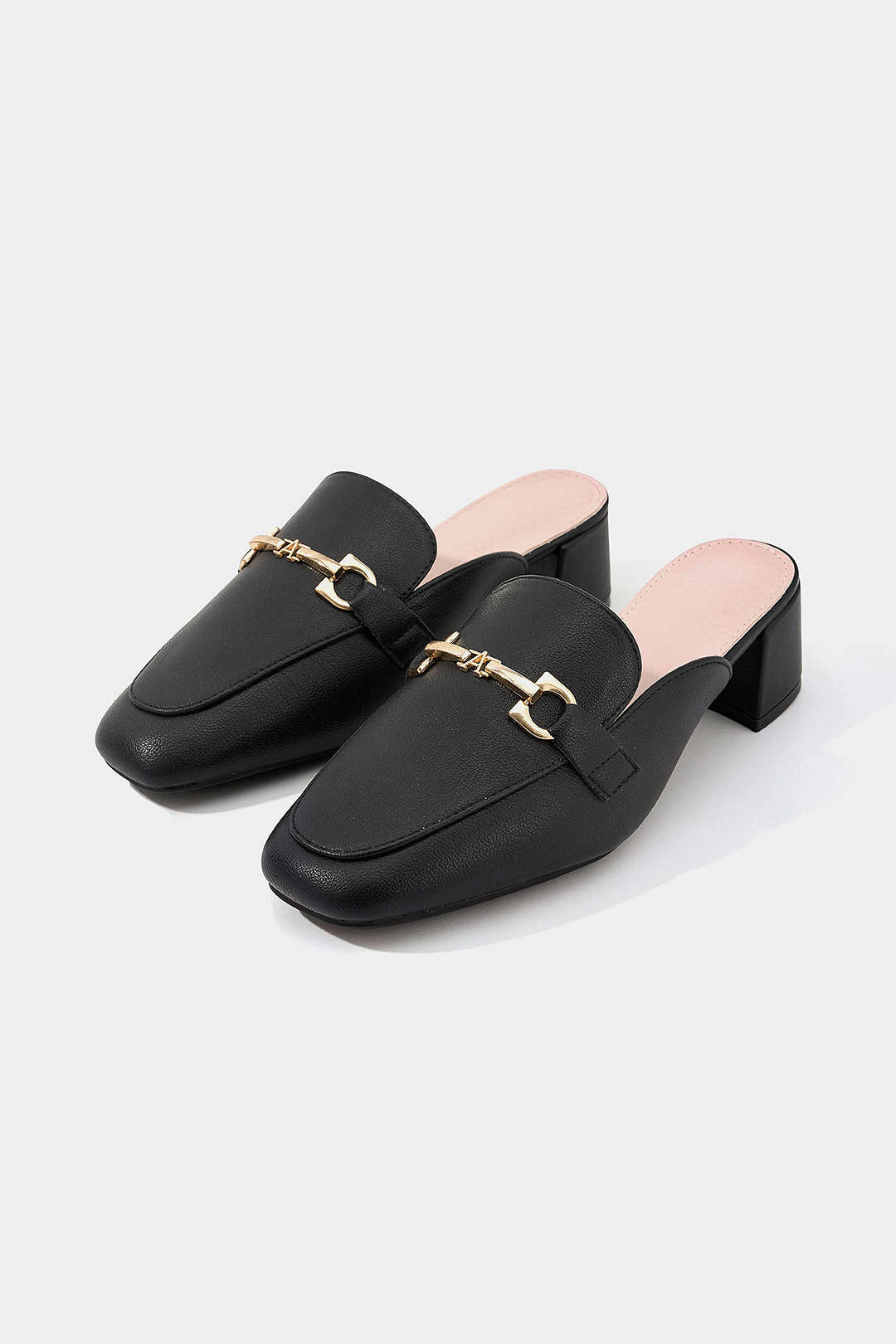 Nora - Leren-look metallic hakken