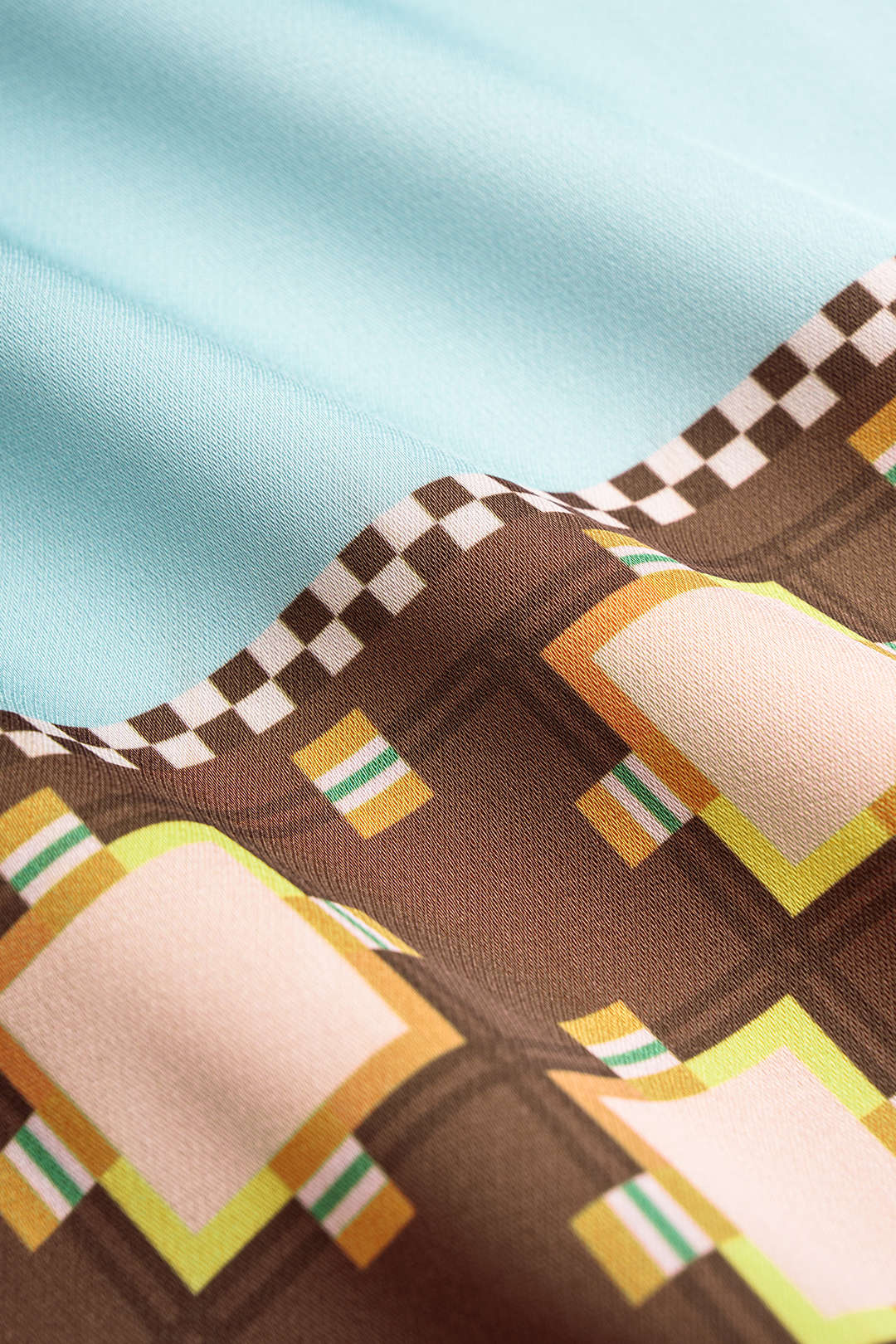 Geometrische satijnen broek met trekkoord en wijde pijpen