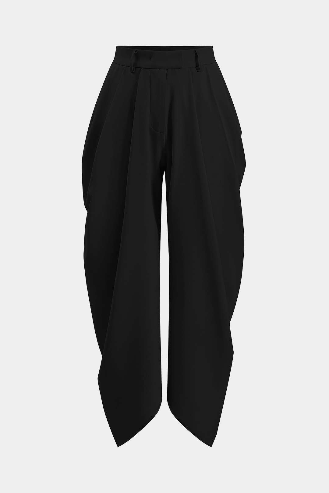 Effen pantalon met ruches