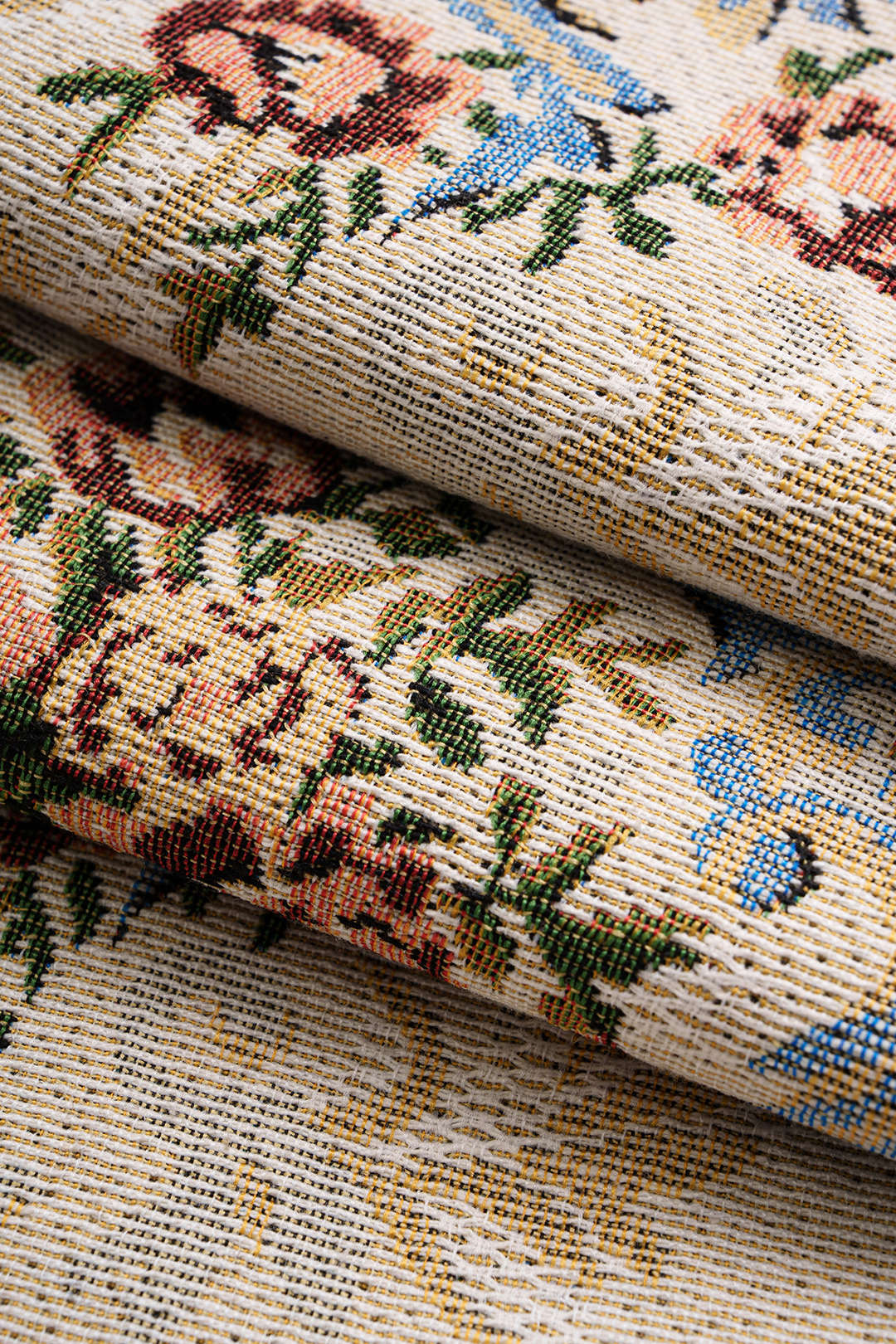 Bloemenprint jacquard broek met wijde pijpen