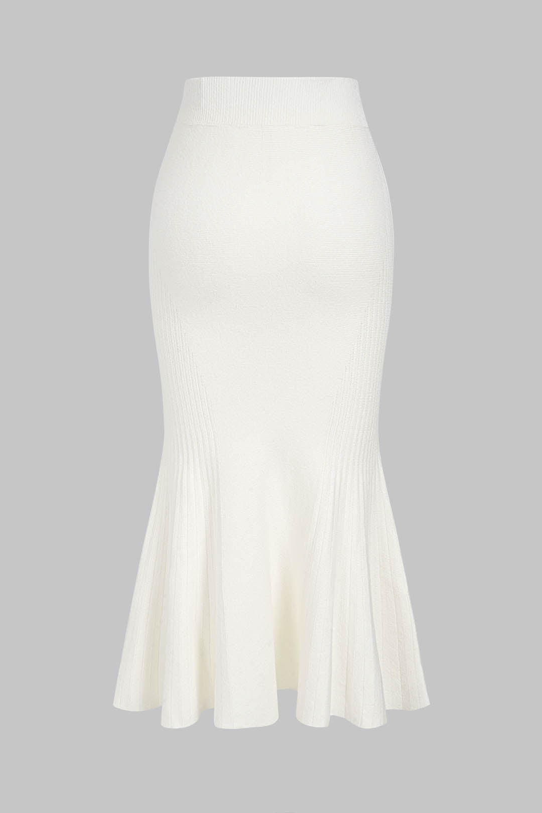 Effen gebreide rok met ruches en hoge taille