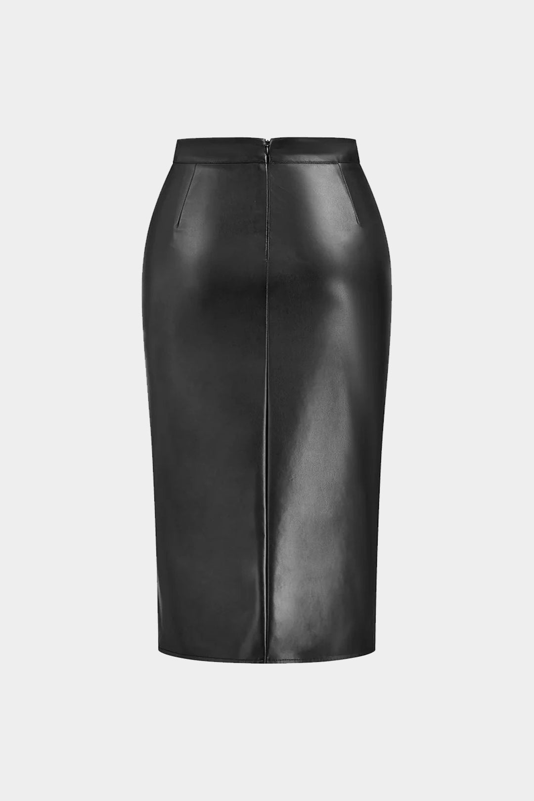 Ivy - Leren-look rok met ruches