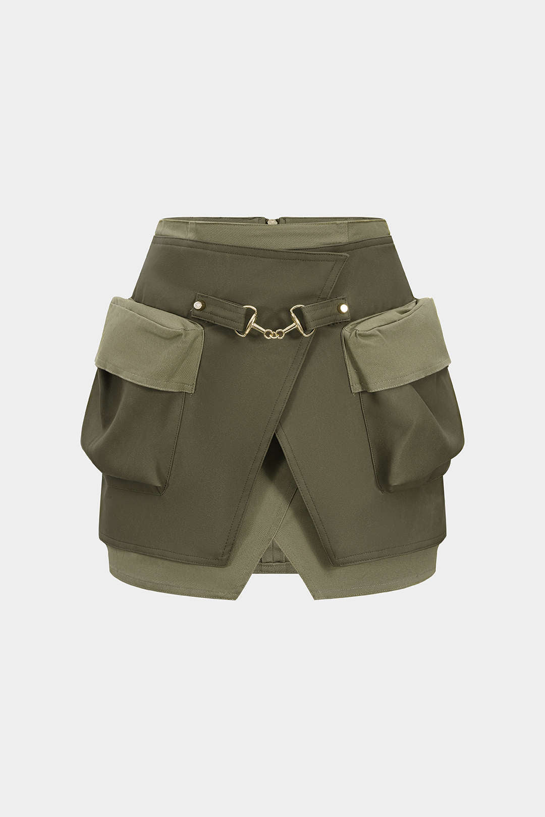 Leren-look rok met zakken