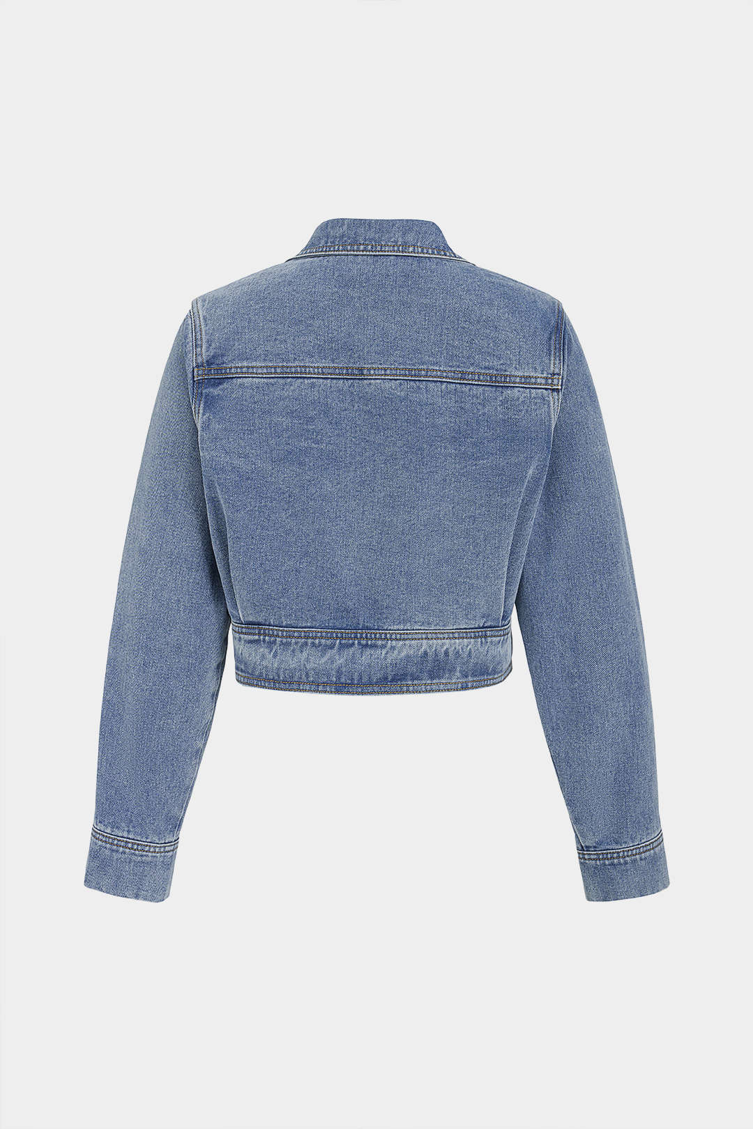 Denim jasje met revers en knoopjes