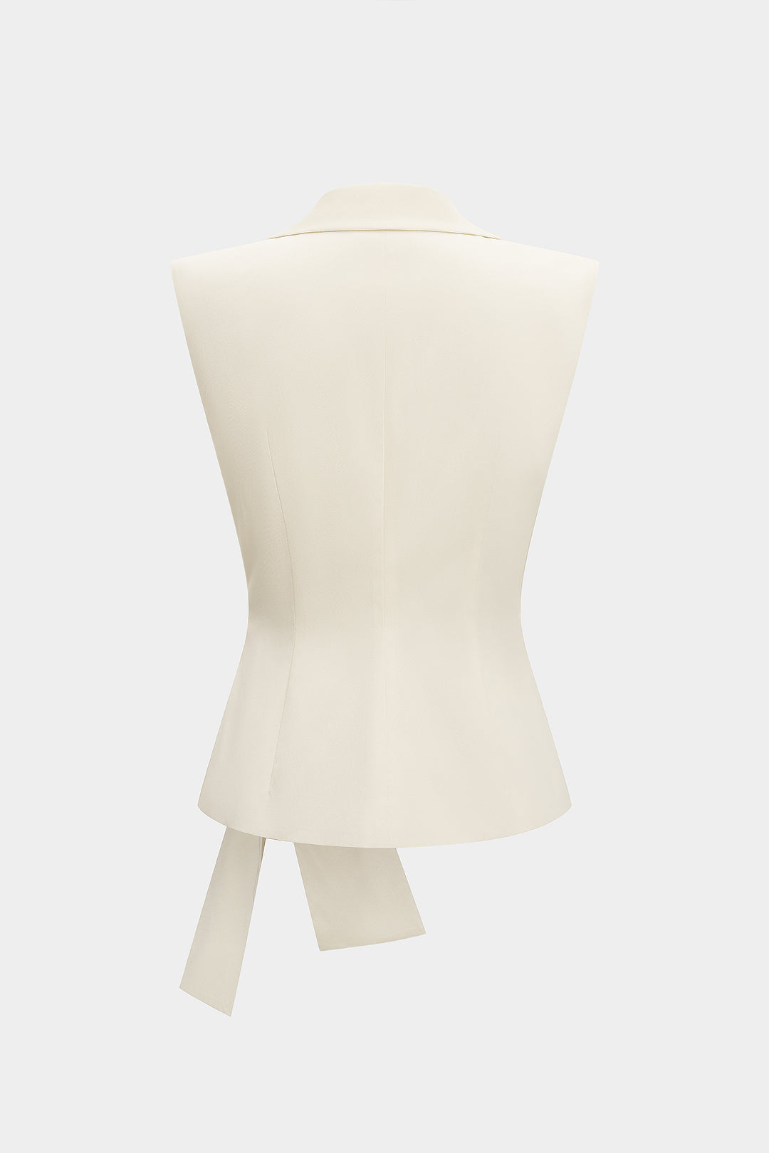 Asymmetrisch metallic gilet met reverskraag en ruches