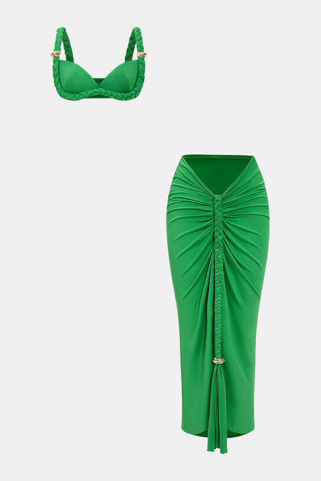 Rosa - Metallic rok met ruches