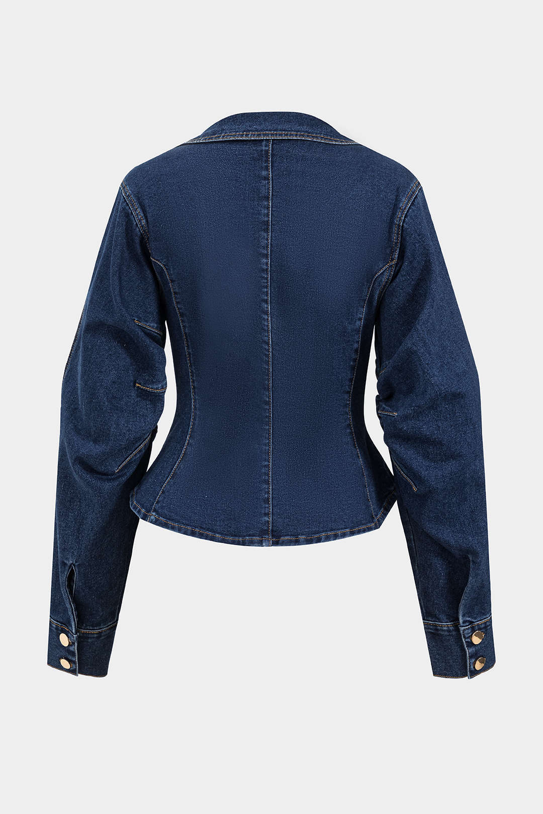 Denim metallic item met knoopjes