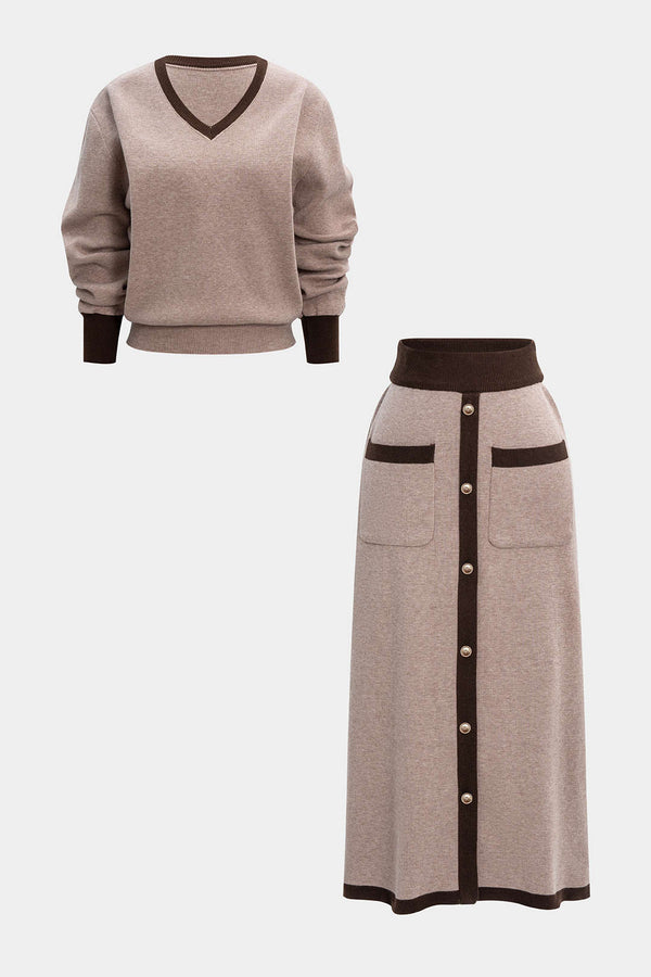 Alma - Gebreide set met top en rok