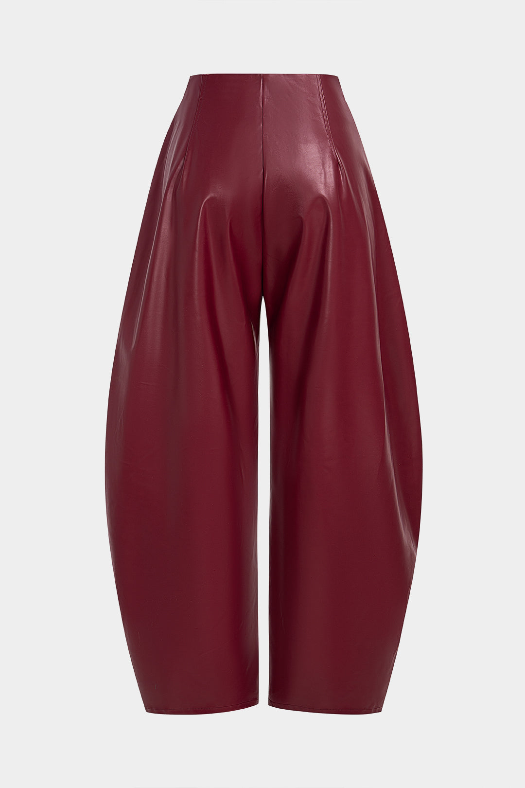 Leren-look geplooide broek met rits