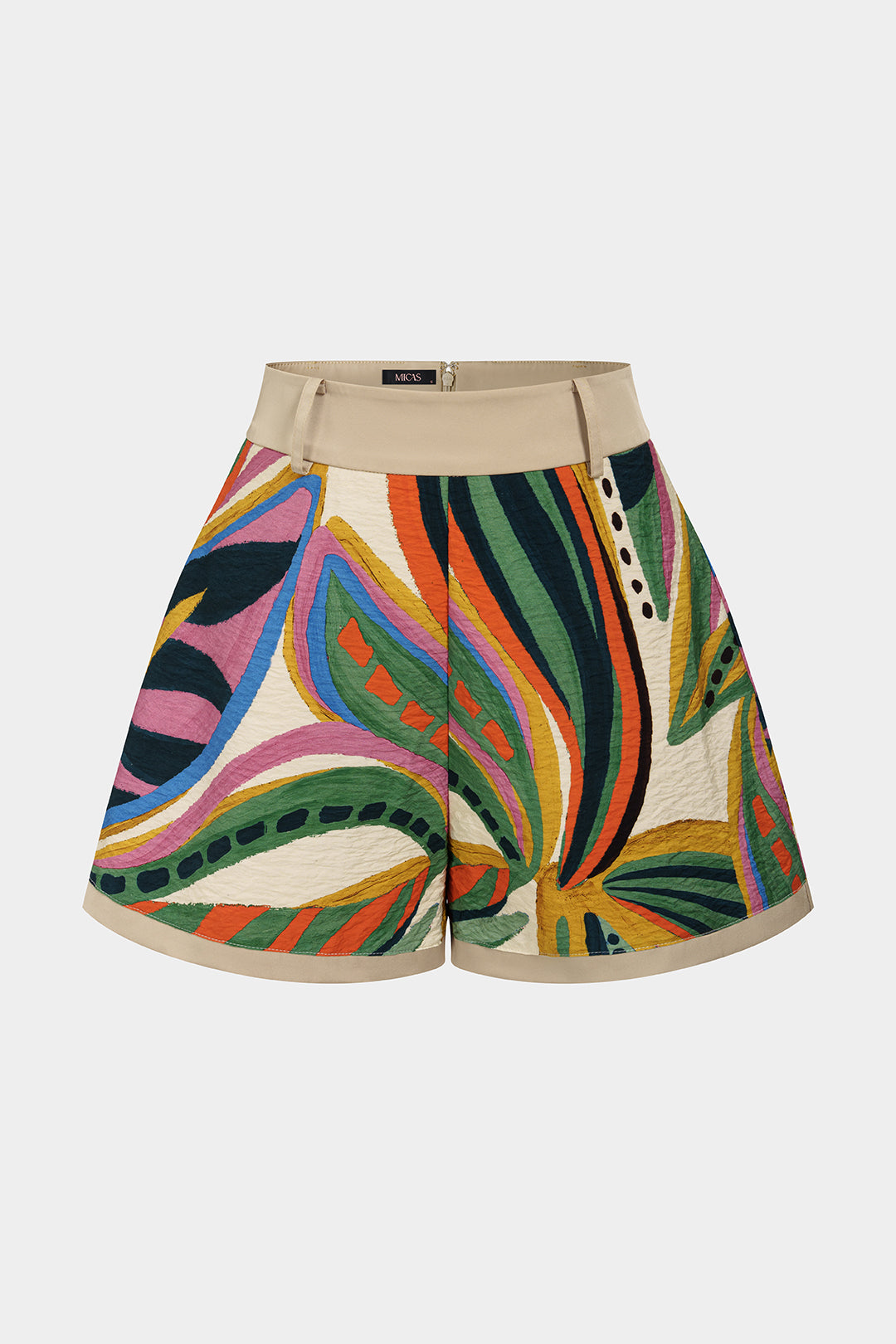 Patchwork short met rits