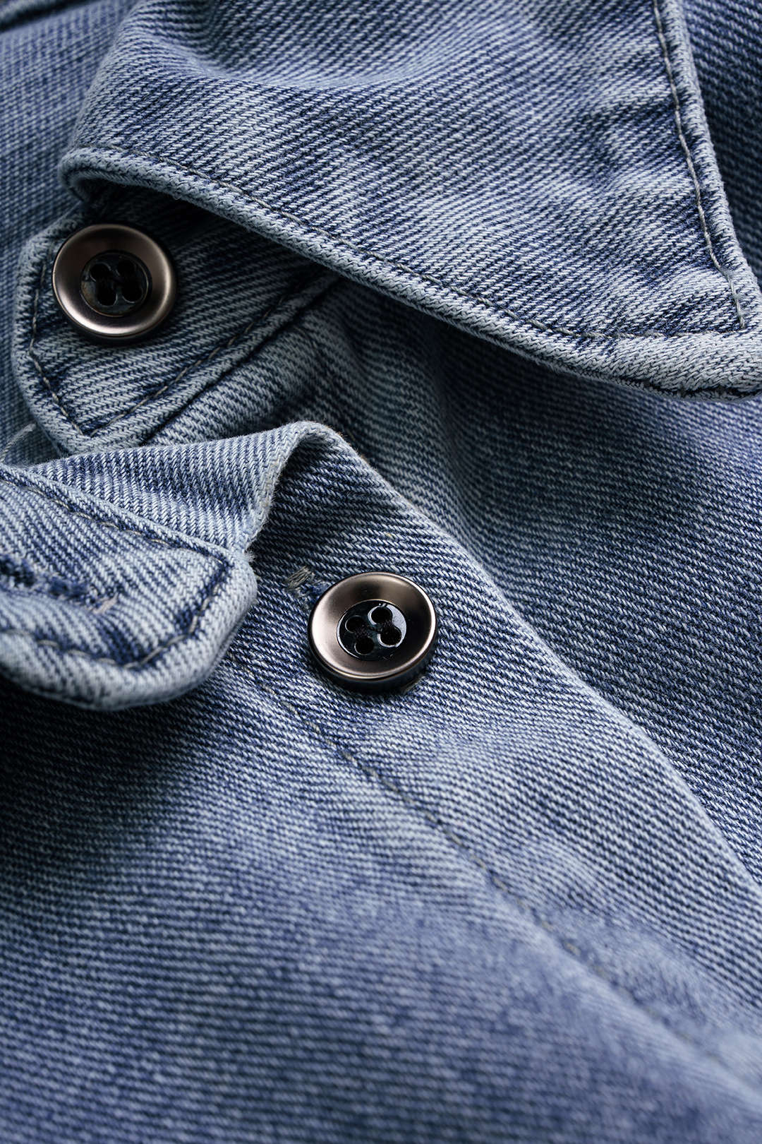 Cato - Denim blouse met strik en lange mouwen