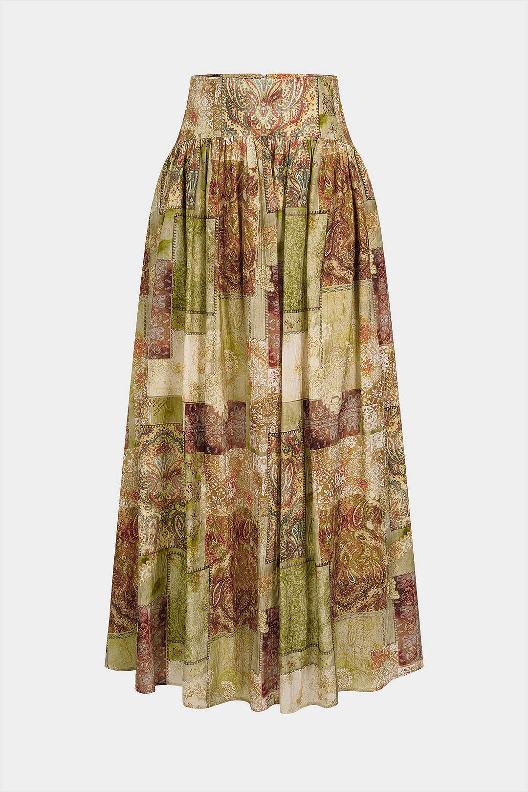 Paisley rok met ruches en rits
