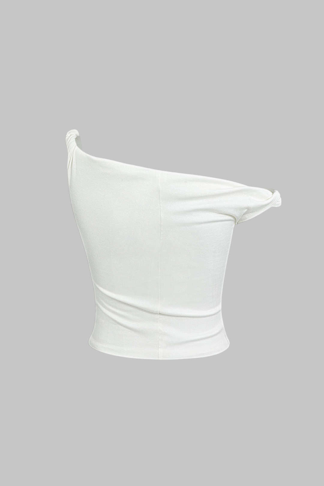 Asymmetrische mouwloze top met gedraaid detail