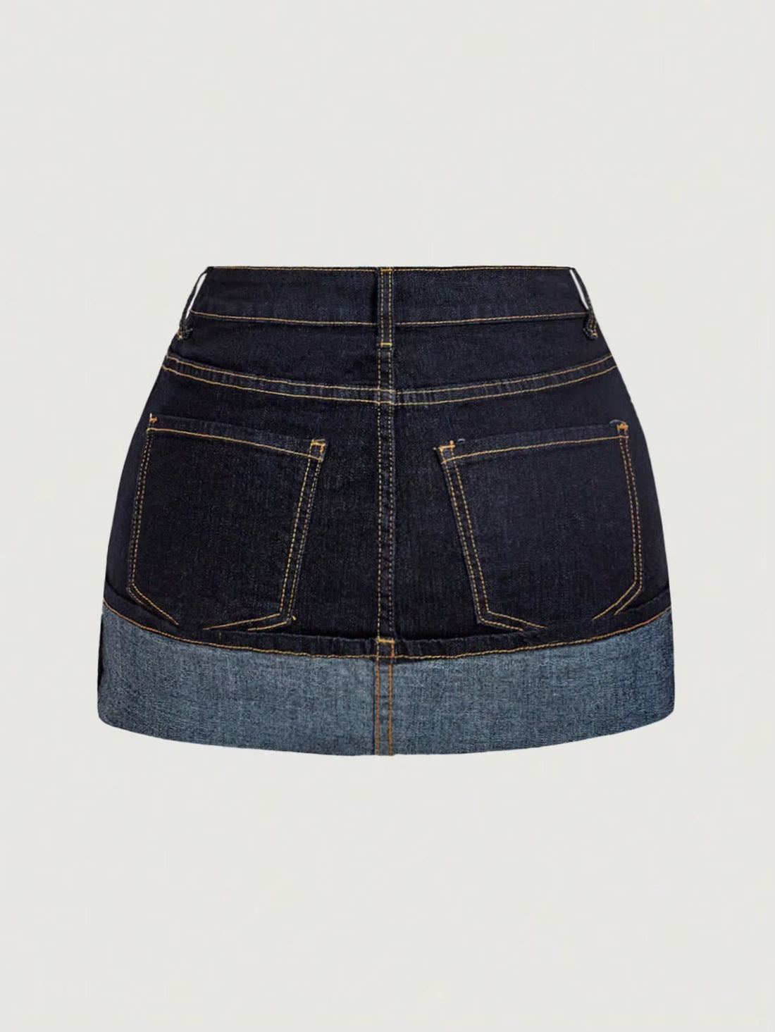 Denim skirt with pockets