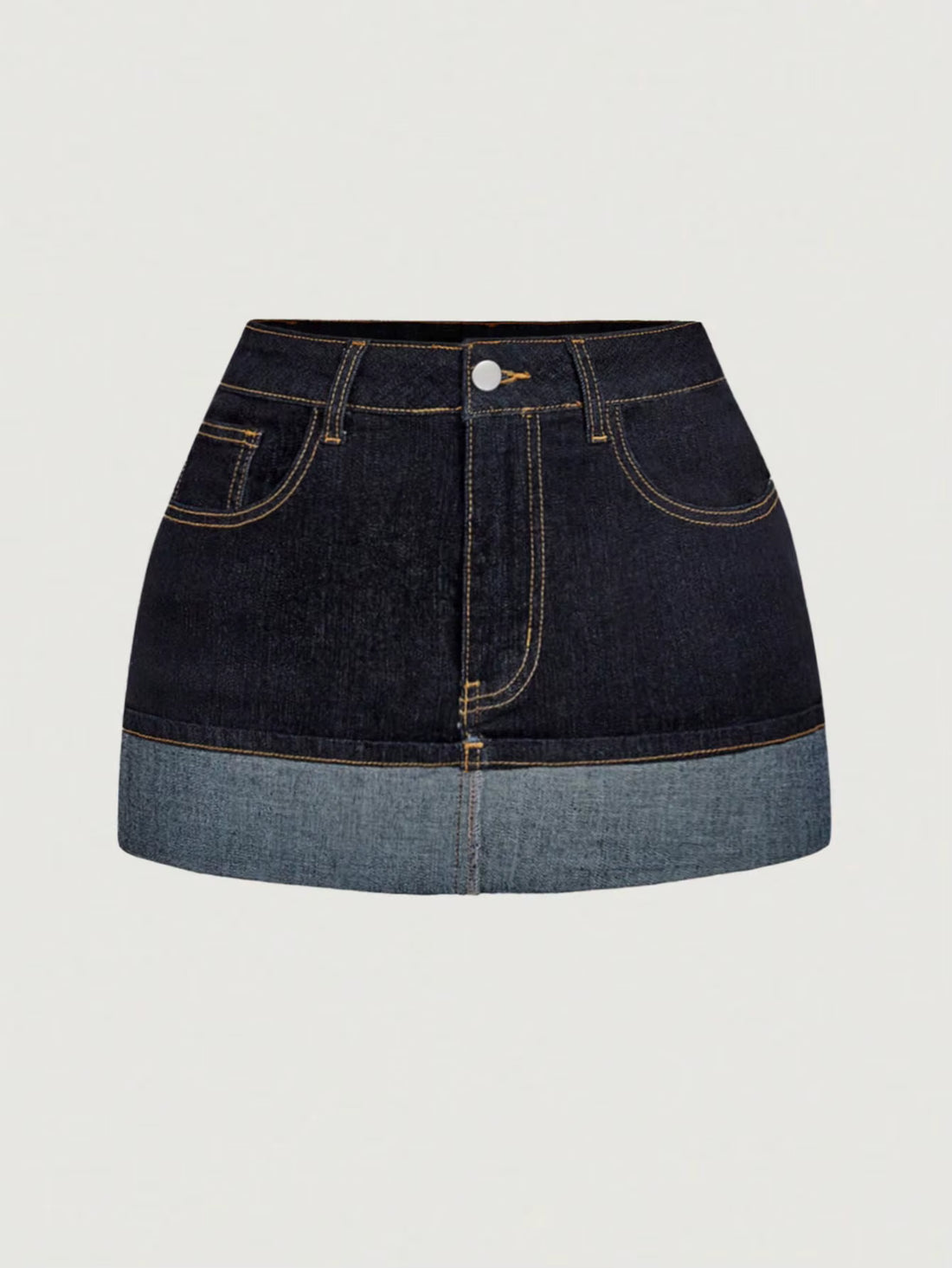 Denim skirt with pockets