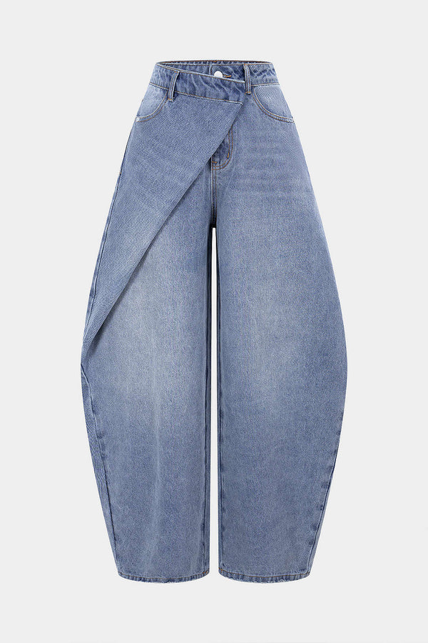 Asymmetrische jeans met ballonmodel