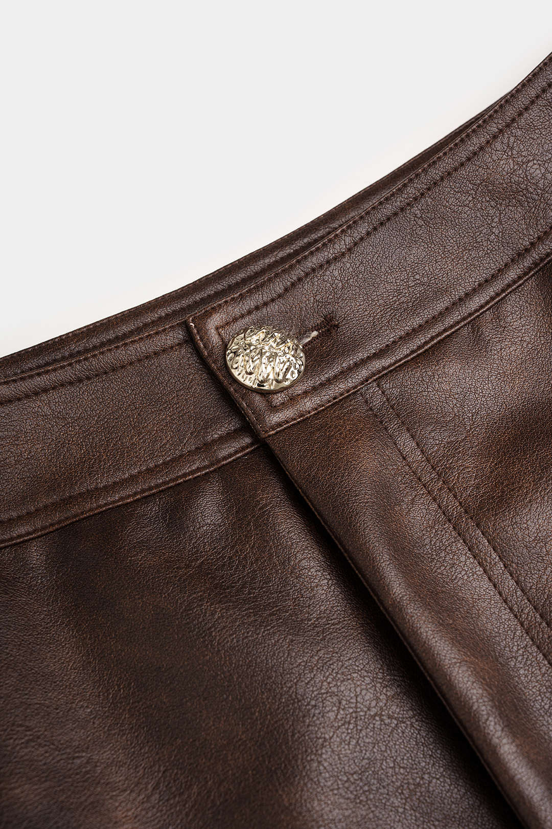 Leren-look broek met zakken