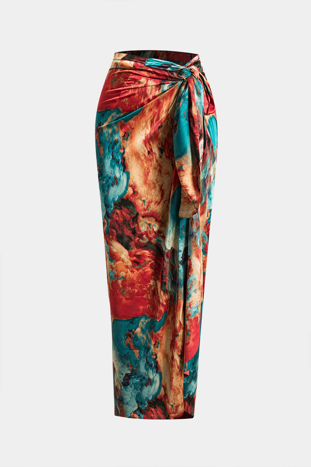 Satijnen bloemenprint rok