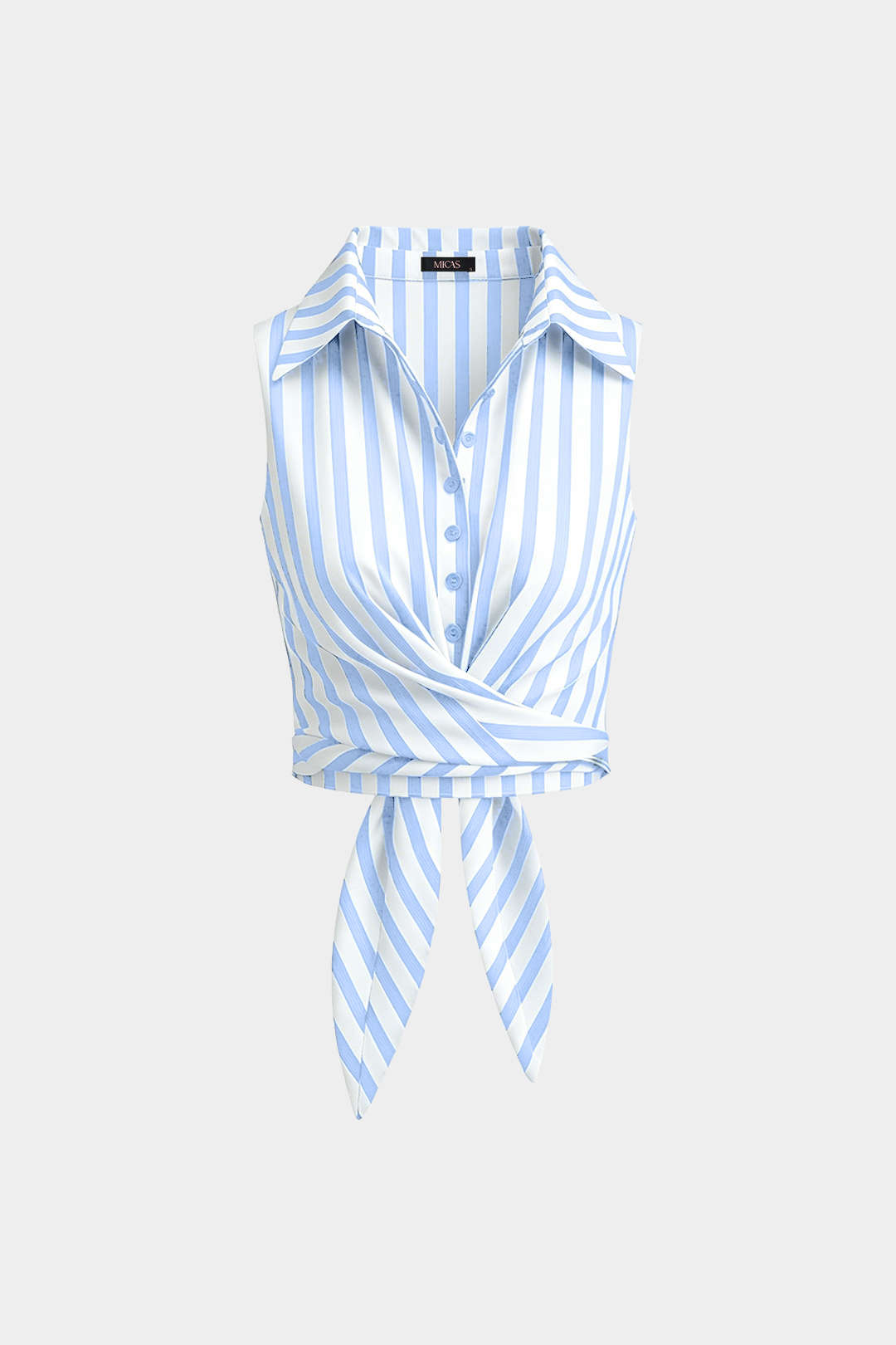 Gestreepte tanktop met revers