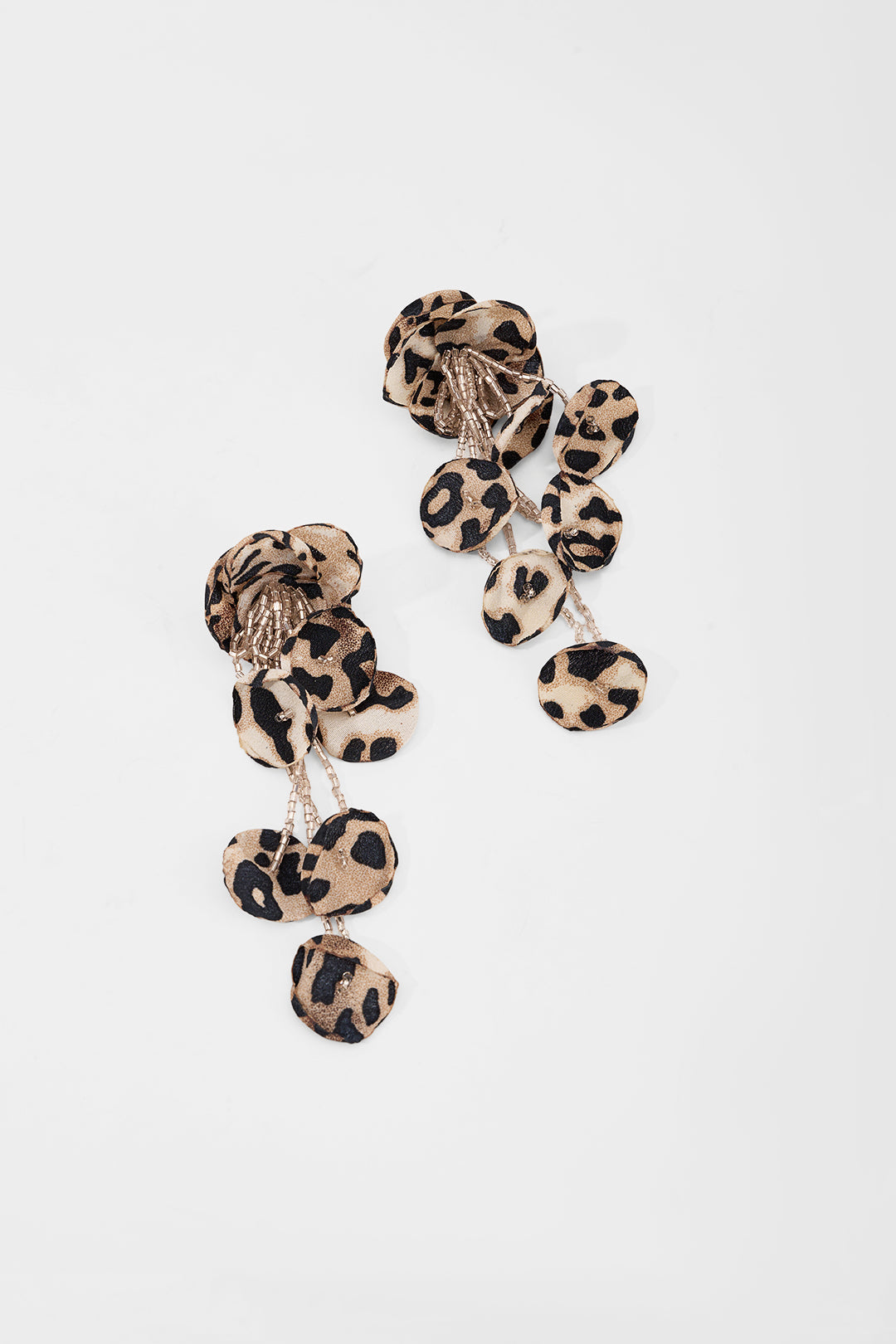 Luipaardprint oorbellen met franjes